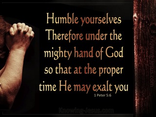1 Peter 5:6 Humble Yourselves Under The Mighty Hand Of God (black)
